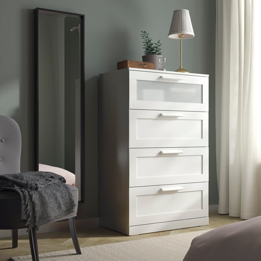 Commode Blanche, Maison & Meubles, Armoires | Commodes, 3 ou 4 tiroirs, Enlèvement, Comme neuf