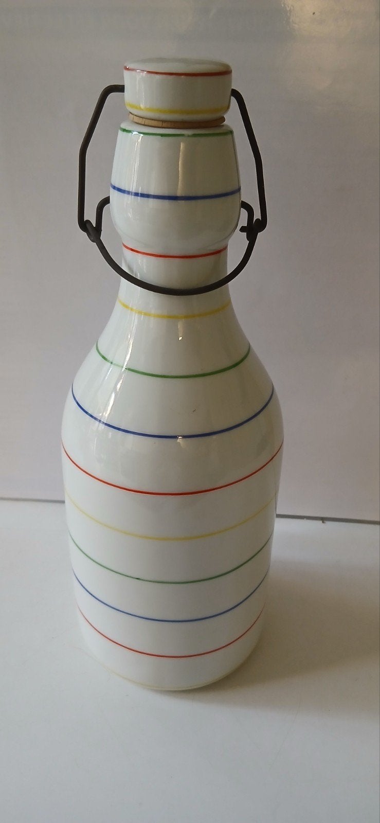Vintage jaren 80 porseleinen fles Memphis-stijl., Ophalen of Verzenden