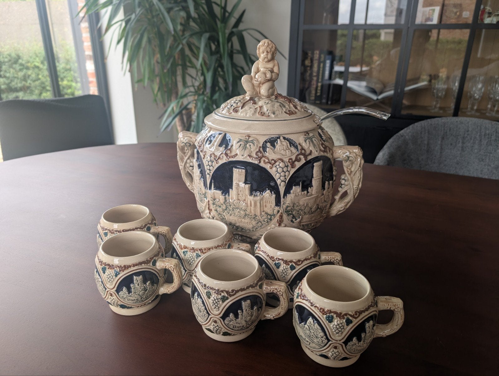 Prachtige Duitse punch/wijn set, Ophalen of Verzenden
