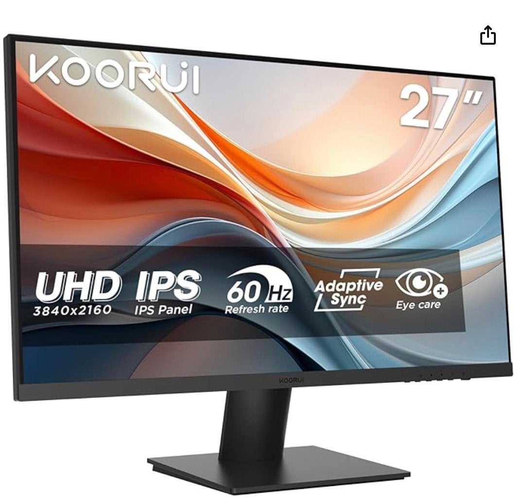 KOORUI N07 27 inch 4K monitor UHD (3840 x 2160) NIEUW, Computers en Software, Monitoren, Ophalen, IPS, Nieuw, DisplayPort