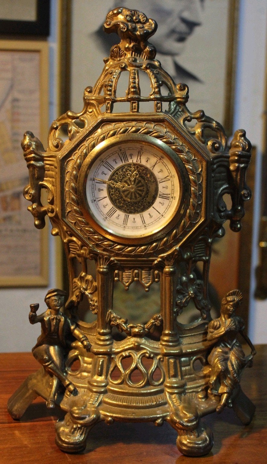 horloge de table de style baroque, des années 1950, Antiquités & Art, Antiquités | Horloges, Enlèvement ou Envoi