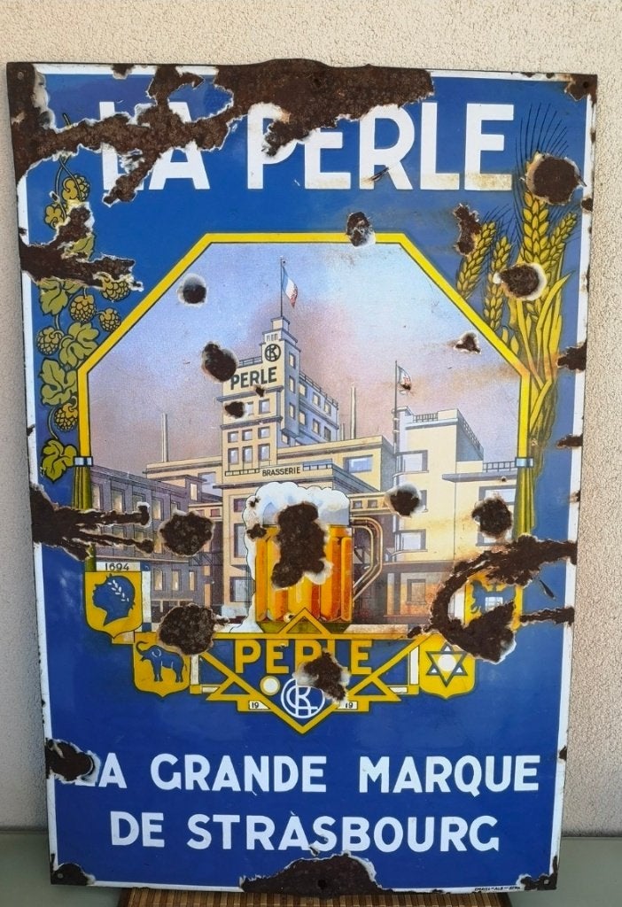 Ancienne plaque émaillée centenaire, Collections, Enlèvement ou Envoi, Utilisé, Panneau publicitaire
