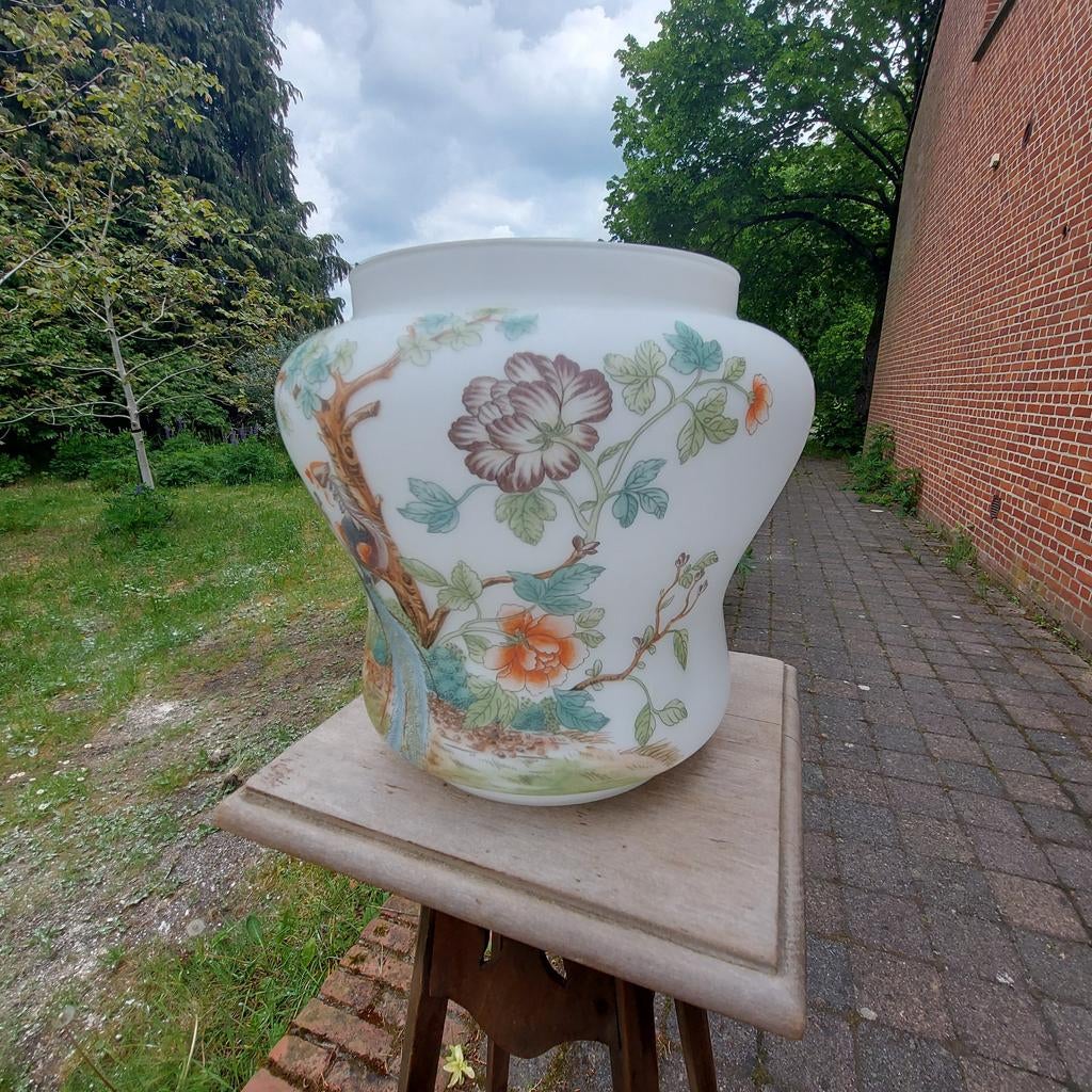 Cachpot/melkglas/pauwen/, Ophalen of Verzenden