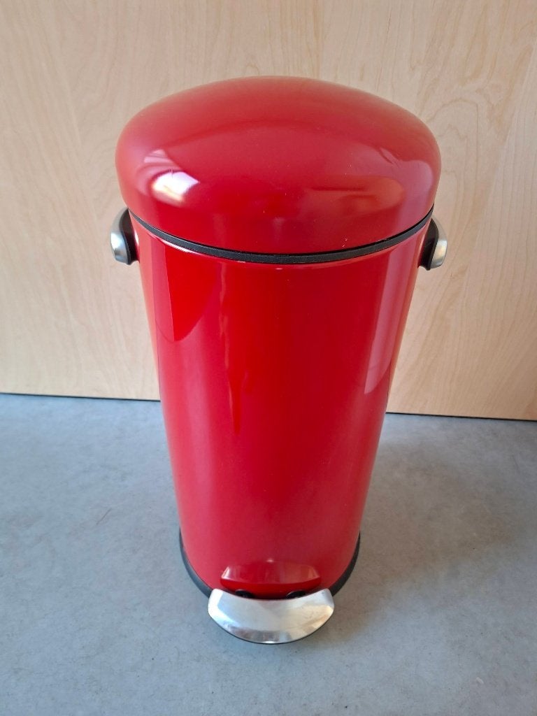 Pedaalemmer rood 30L "Simplehuman retro", 50 – 75, À pédale, 20 à 30 litres, Enlèvement