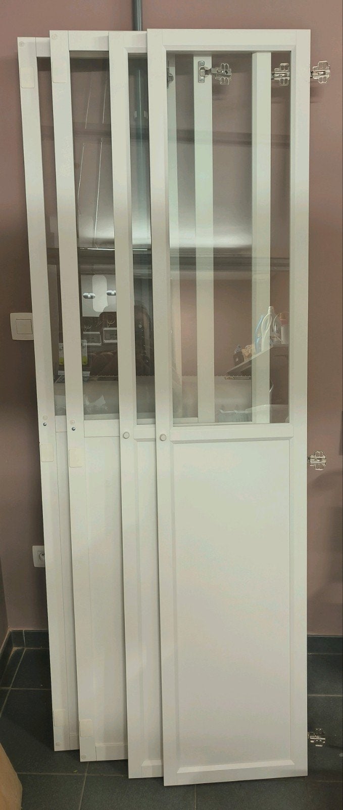 4x IKEA vitrinedeurtjes met glas (OXBERG voor BILLY kast), Doe-het-zelf en Bouw, Deuren en Vliegenramen, Ophalen, Minder dan 80 cm