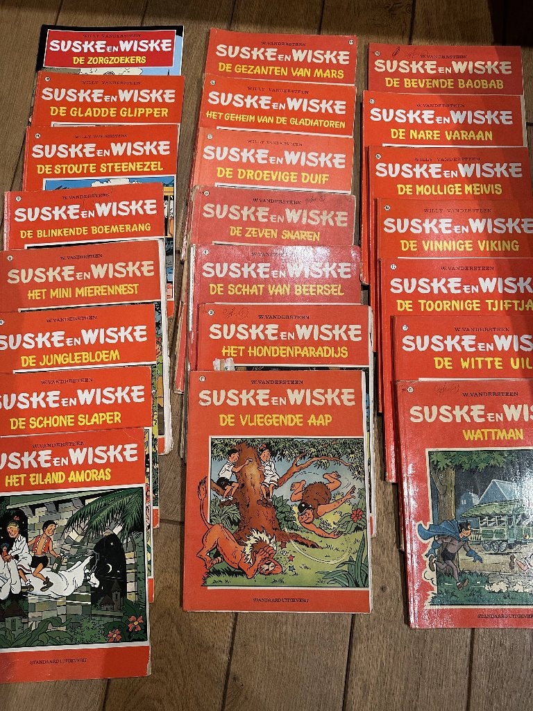 Suske en Wiske – 21 oude stripalbums – Willy Vandersteen, Boeken, Gelezen, Willy Vandersteen, Ophalen of Verzenden, Meerdere stripboeken
