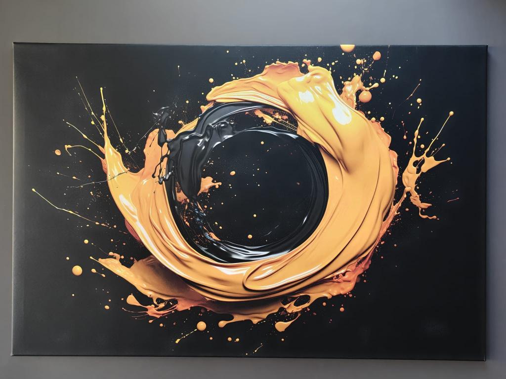 Abstract 1 - Unieke druk op canvas (geframed)  Chris Slegers, Ophalen