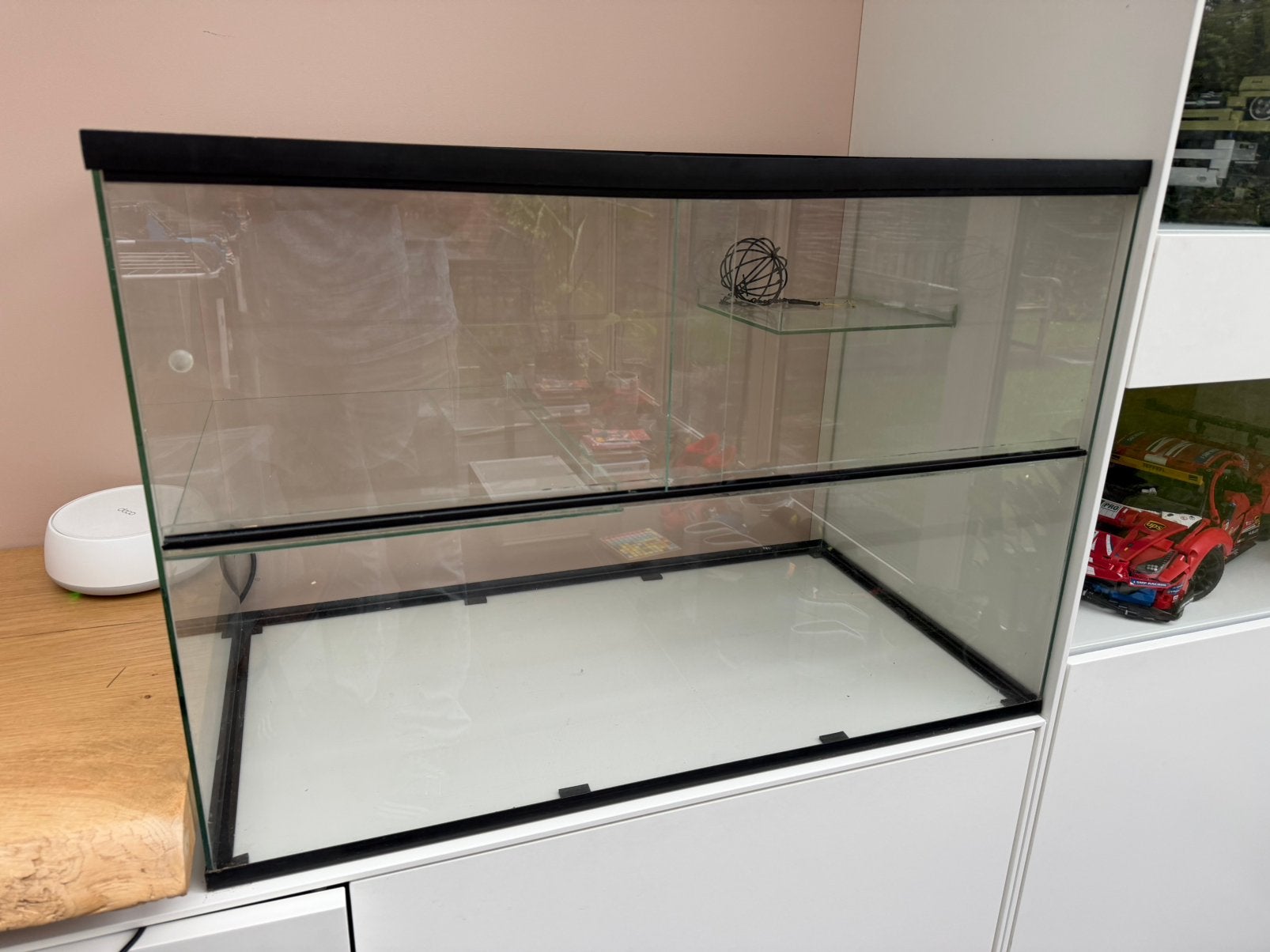 Glazen gerbilkot 70x40x50 + grote set materiaal & eten, 75 à 110 cm, Cage, Enlèvement, Utilisé