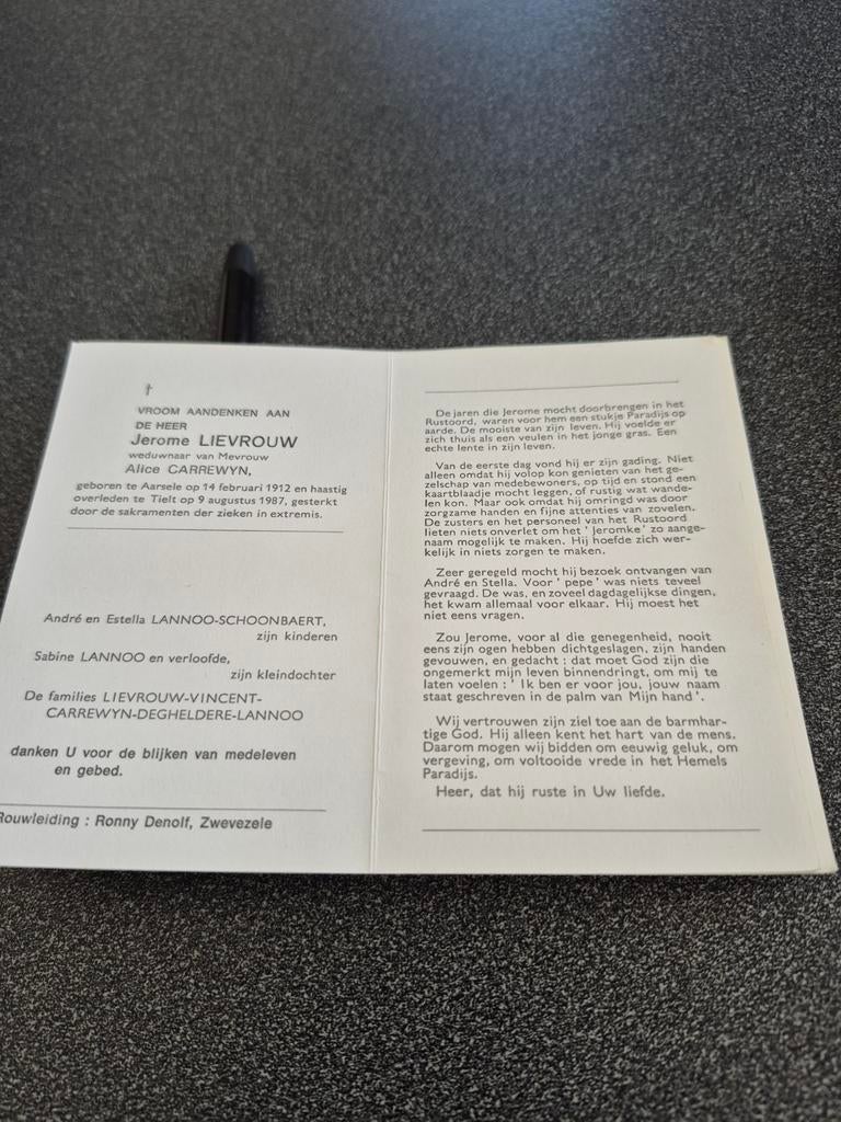 Bidprentjes Aarsele, Ophalen of Verzenden
