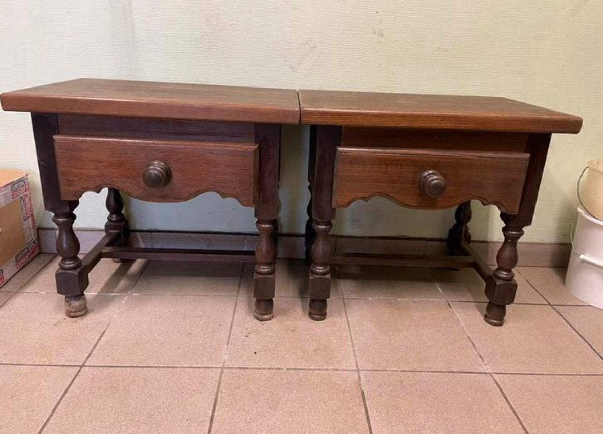 Antieke houten nachtkastjes goede staat, Antiek en Kunst, Ophalen