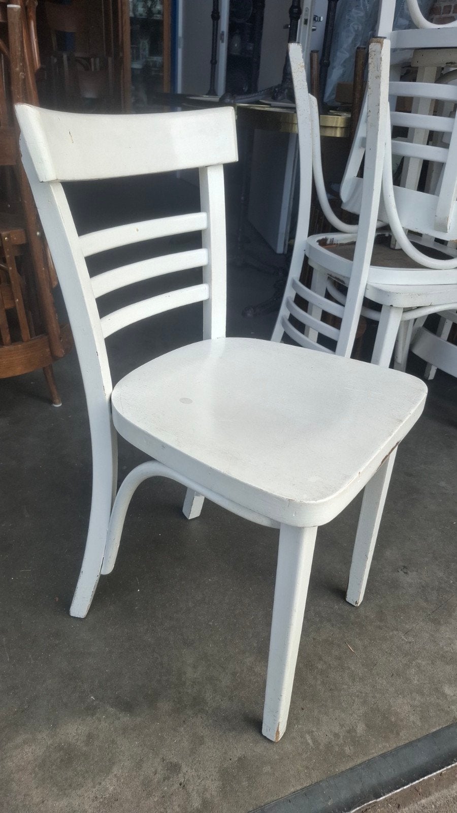 22 thonet cafe bistro horeca stoelen leuke partij, Gebruikt, Wit, Ophalen of Verzenden, Vijf, Zes of meer stoelen