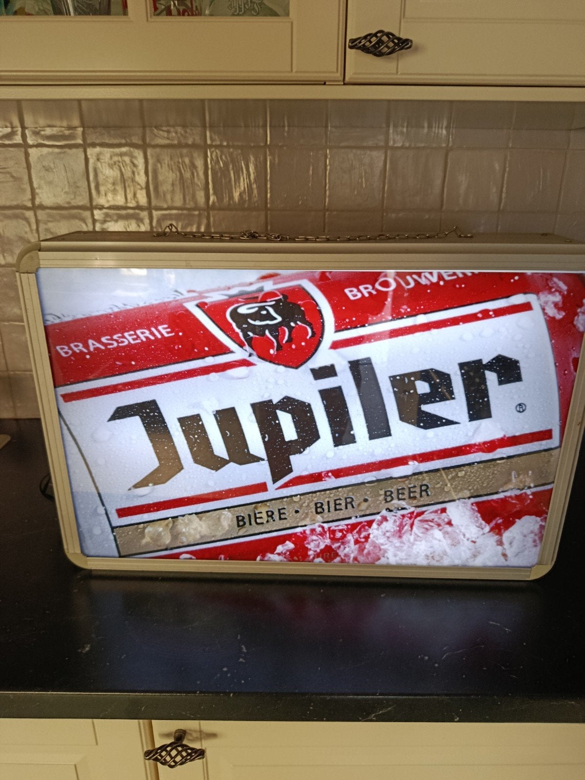 lichtreclame jupiler, Verzamelen, Ophalen, Gebruikt, Lichtbak of (neon) lamp