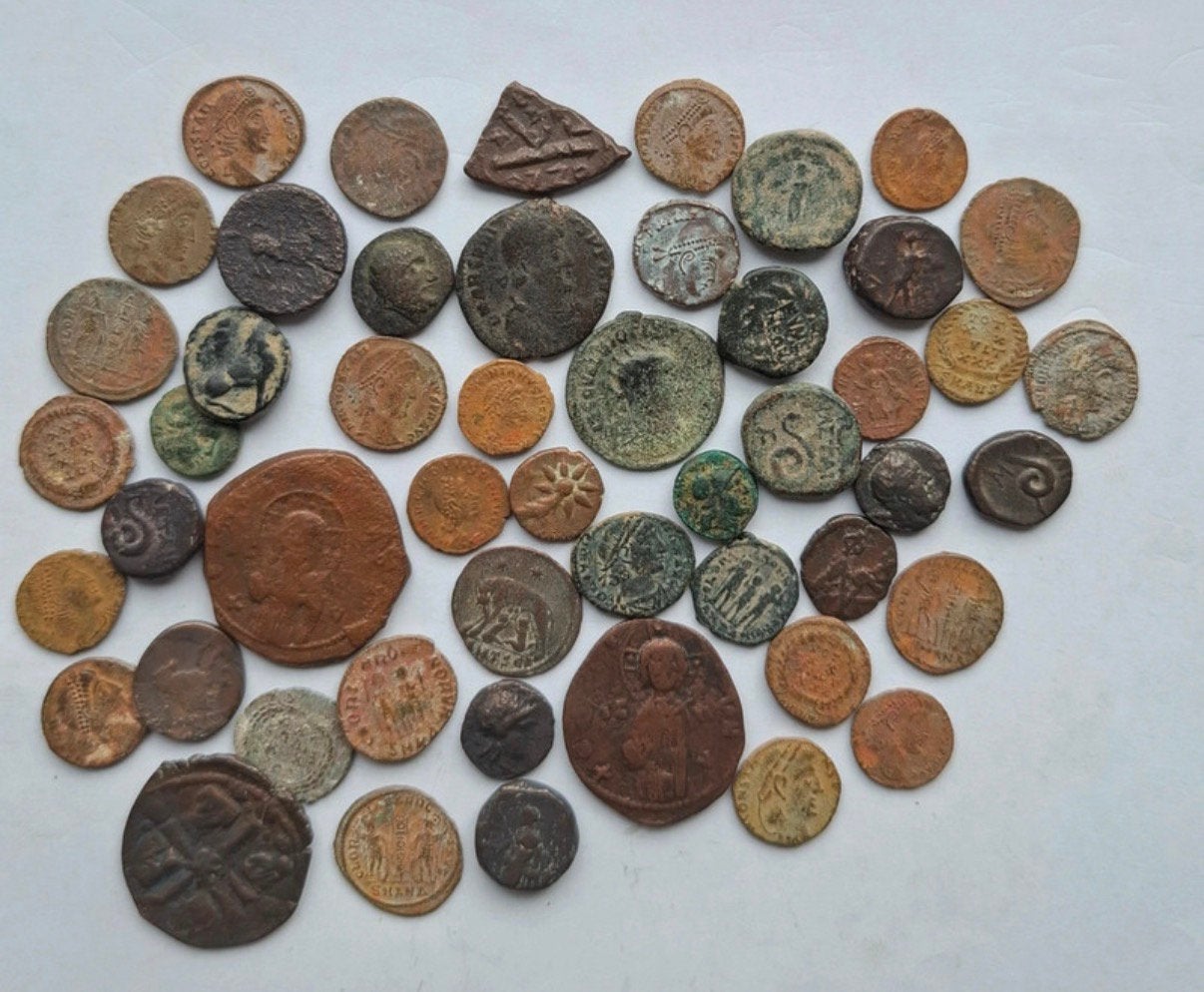 Groot lot (50 stuks) griekse/romeinse/byzantijnse munten, Ophalen of Verzenden, Munten