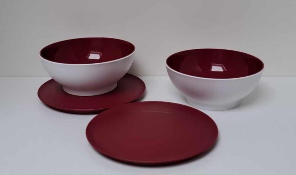 Tupperware™ « Kom Allegra » 275 ml - wit en rood, Huis en Inrichting, Keuken | Tupperware, Nieuw, Bak of Kom, Rood, Verzenden