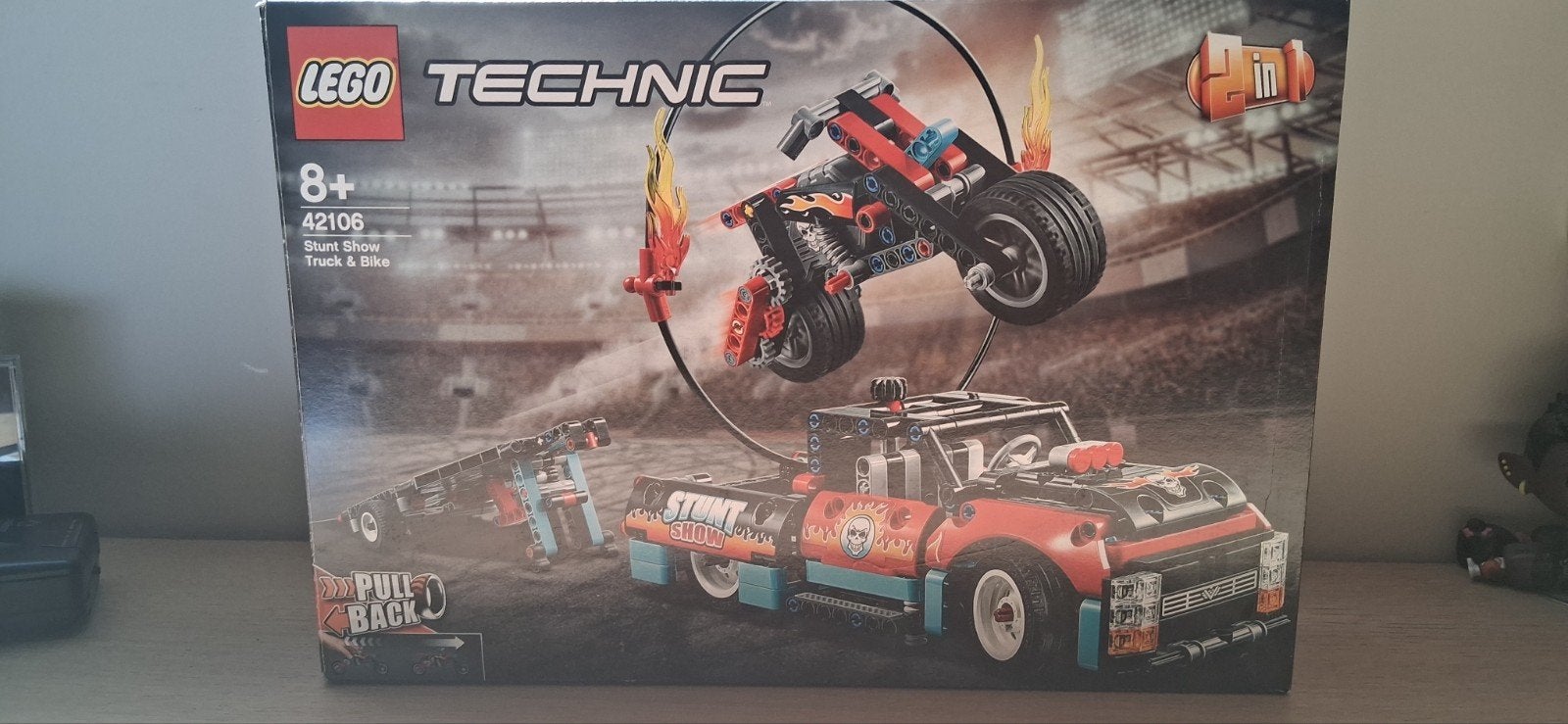LEGO: Stunt show truck & bike 42106 (100% compleet), Ophalen