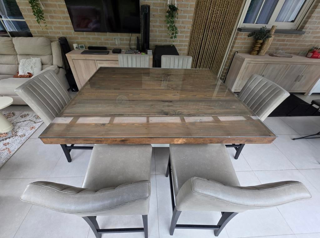 Bartafel met 6 stoelen, Tuin en Terras, Ophalen, Hardhout