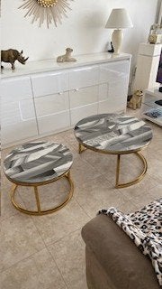 2 salontafels, Maison & Meubles, Rond, Comme neuf, Enlèvement, 50 à 100 cm