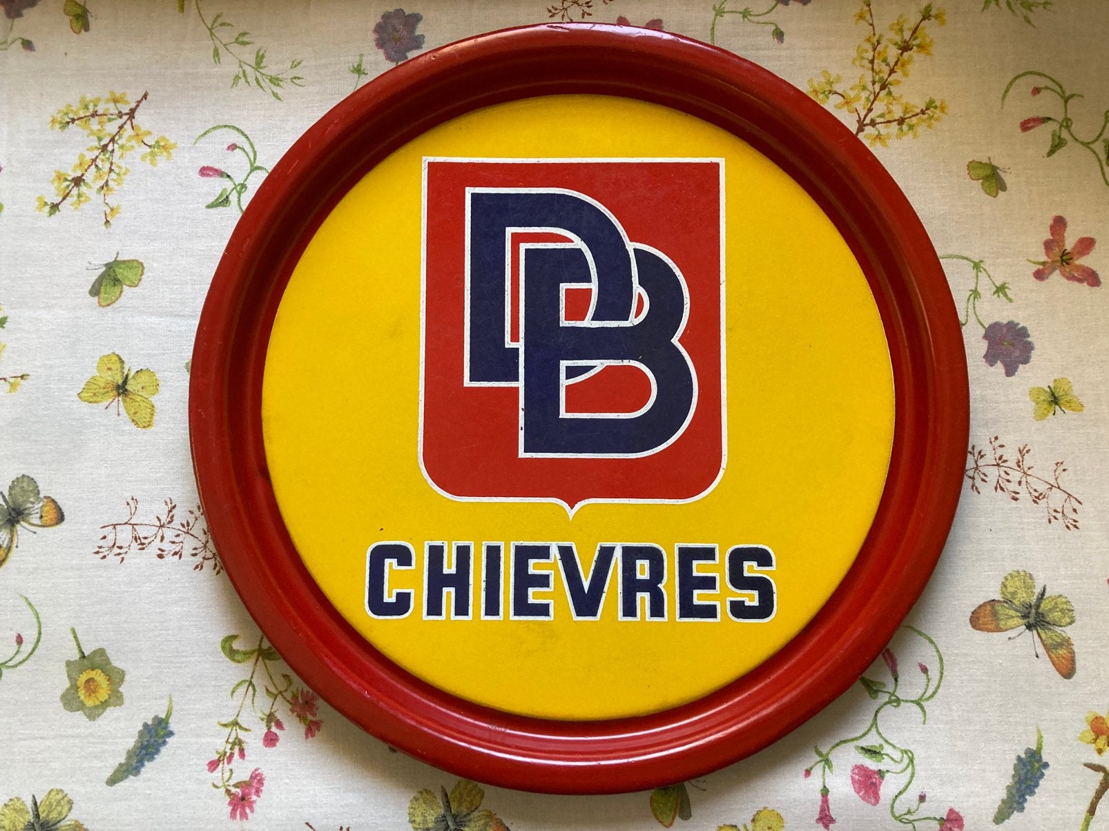 Ancien plateau en émail DB Chievres, Enlèvement ou Envoi