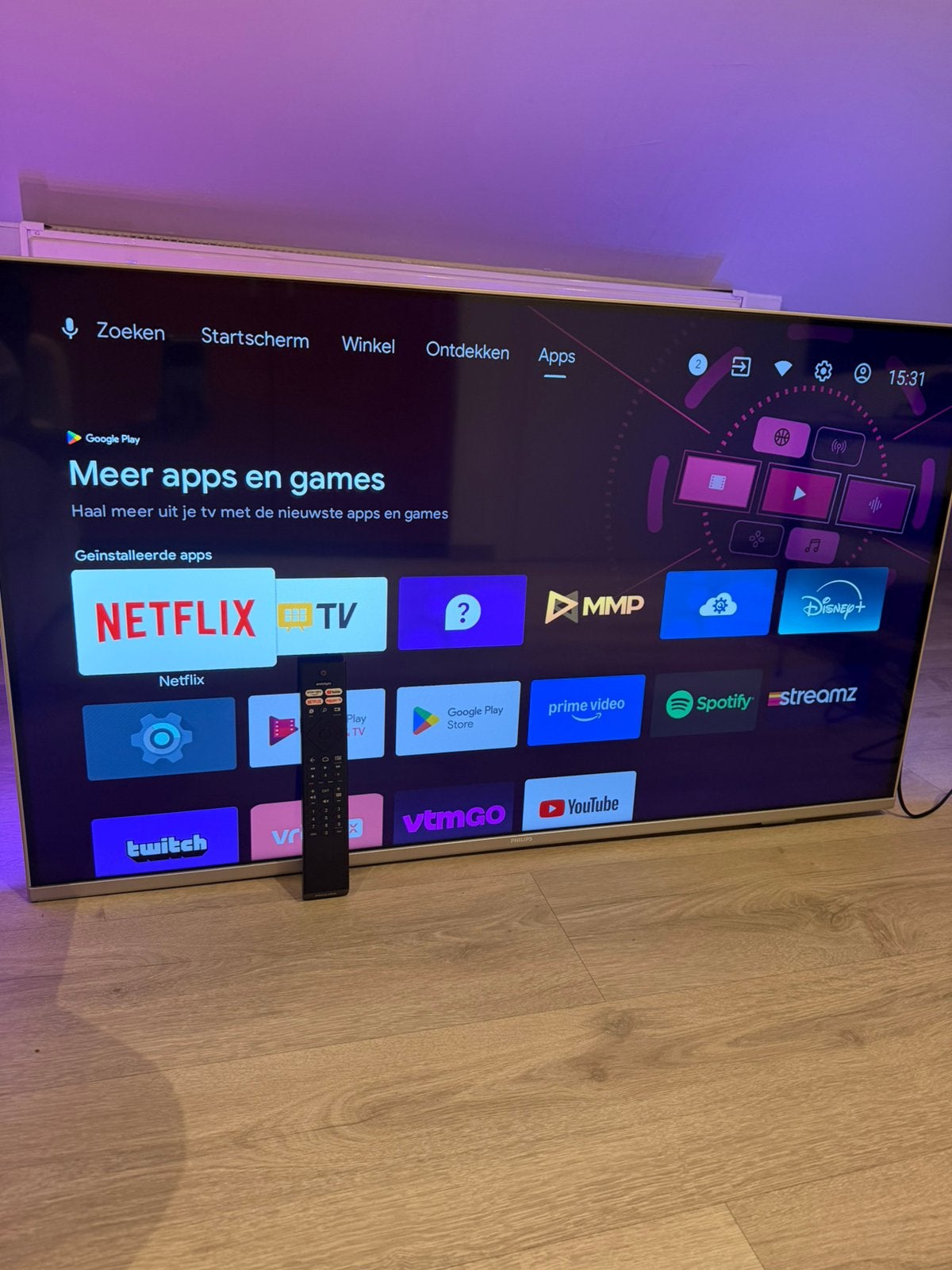 TV Philips Ambilight 4K Smart TV 43 pouces, TV, Hi-fi & Vidéo, Philips, LED, 50 Hz, Comme neuf