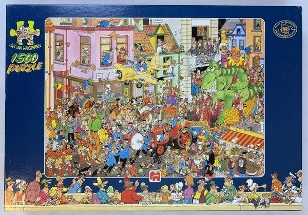 Jan van Haasteren Puzzel Carnaval 1500 stukjes Jumbo, Verzenden, 500 t/m 1500 stukjes, Zo goed als nieuw, Legpuzzel