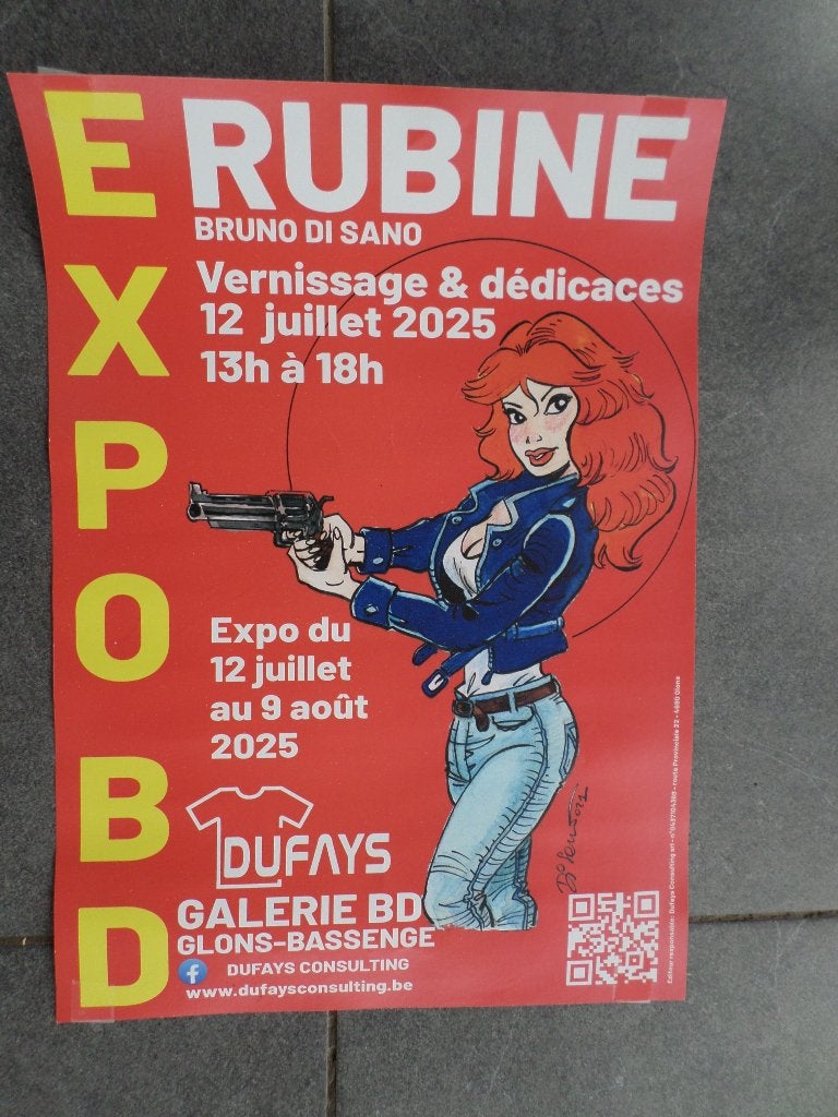 Rubine expo bd - affiche 42x30 - 2025, Enlèvement ou Envoi, Rectangulaire vertical, A1 jusqu'à A3, Utilisé