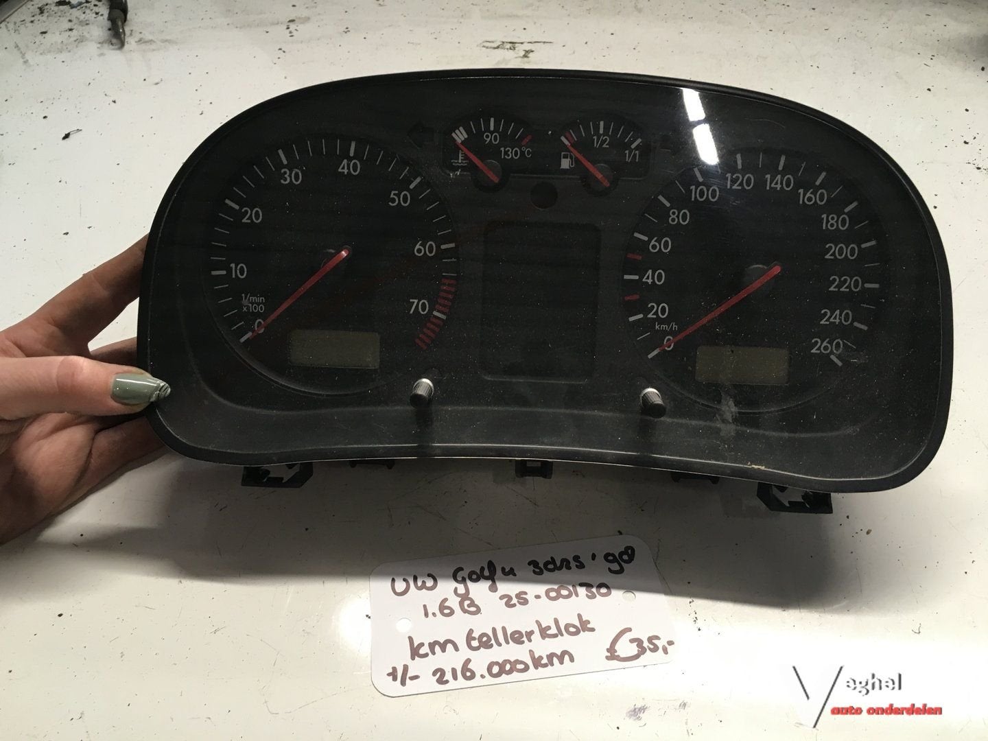 Vw Golf 4 3 drs 1.6 Benzine 1998  2500130  Km Tellerklok   1, Gebruikt, -, -, Ophalen of Verzenden