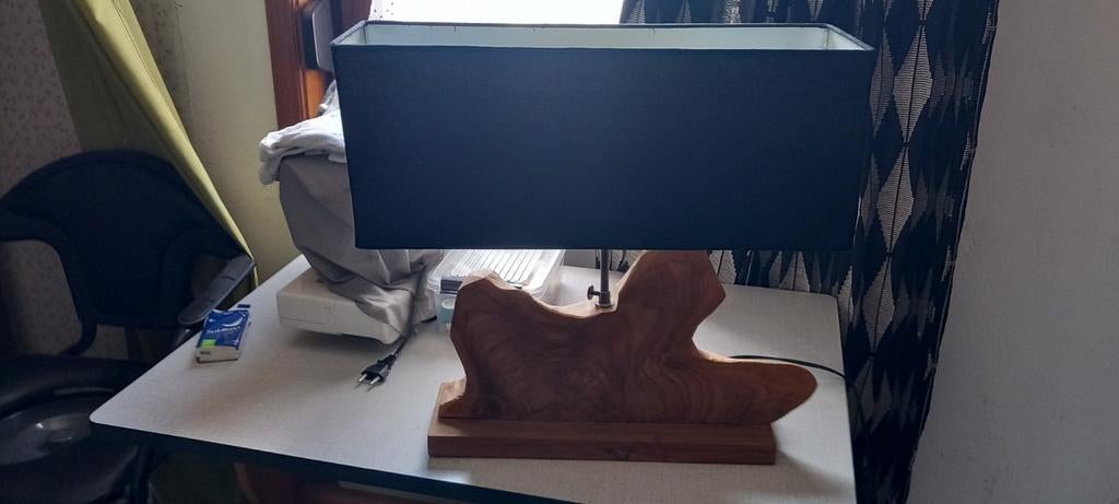 Lampadaire pied en bois très solide, Ophalen, Bruin, Hout