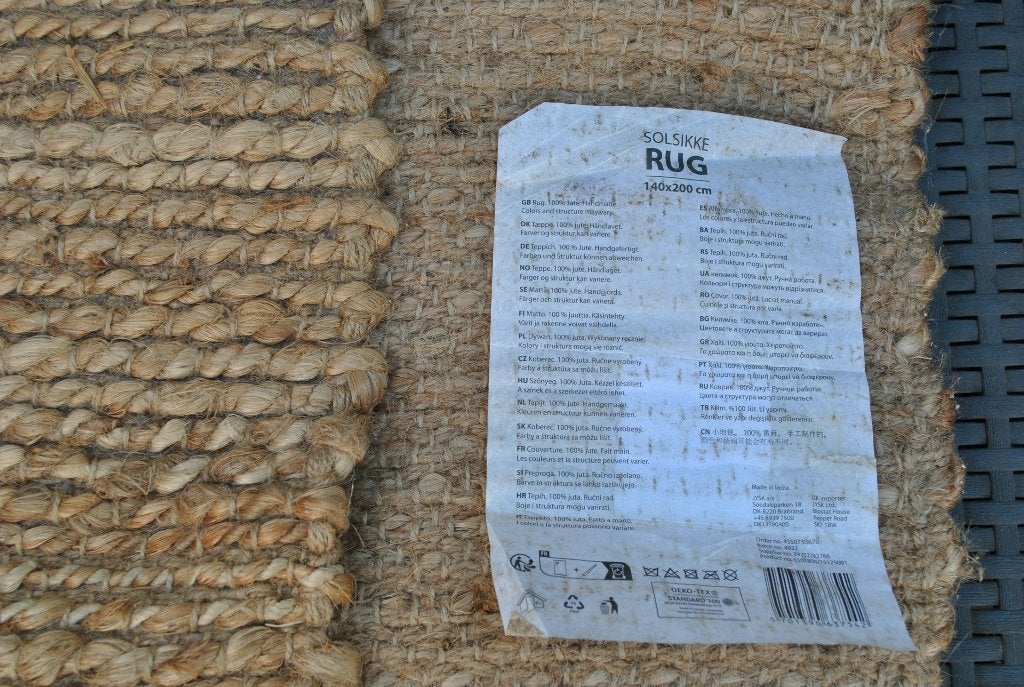 Tapis 100% Jute 140x200 cm Bon état, Enlèvement, Utilisé, Beige
