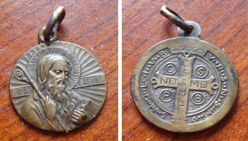 Medaille met Sint Benedictus, Collections, Envoi, Utilisé, Autres types, Christianisme | Catholique