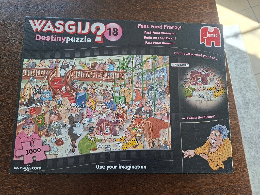 Wasgij destiny puzzle Nr 18 Fast Food Frenzy! 1000 st, Enlèvement, 500 à 1500 pièces, Comme neuf, Puzzle
