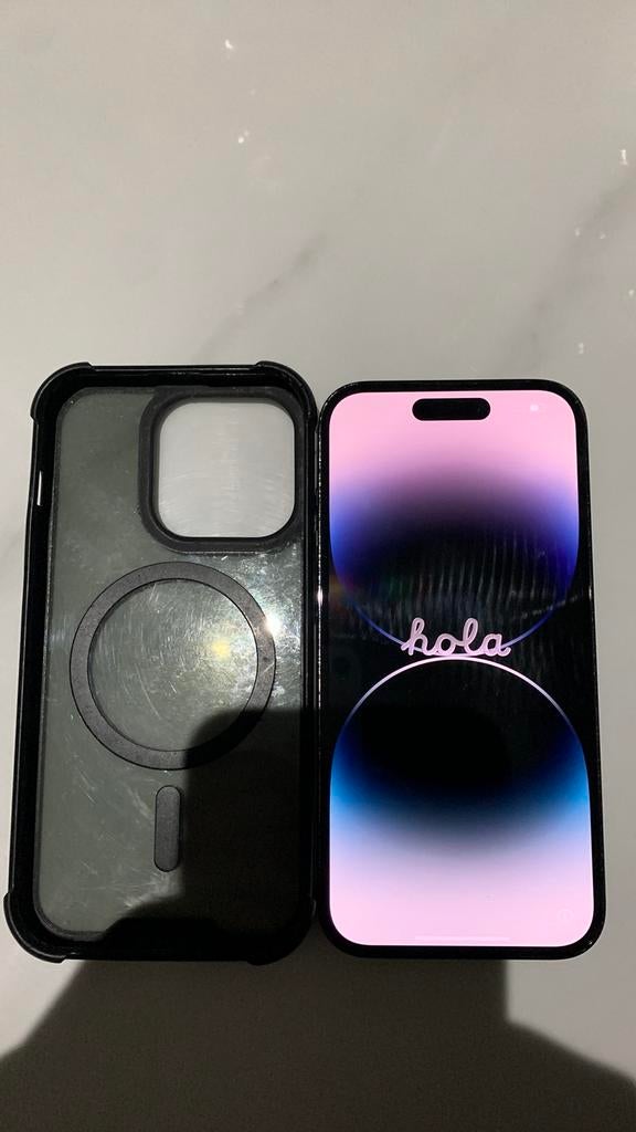 Apple iphone 14 pro 256gb zwart met hoesje 80%, 256 GB, 80 %, IPhone 14 Pro, Enlèvement ou Envoi