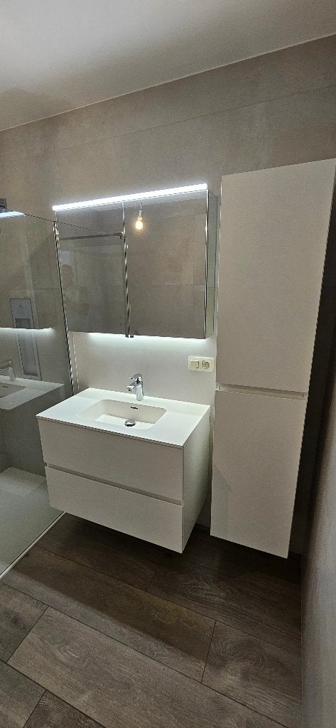 Badkamermeubel met spiegelkast en kolomkast, Huis en Inrichting, Ophalen, 50 tot 100 cm, Zo goed als nieuw, Minder dan 100 cm