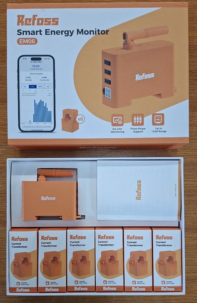 Refoss EM06 Smart energy monitor 6-kanaals 1 of 3-phase 120A, Ophalen, Nieuw, Overige typen