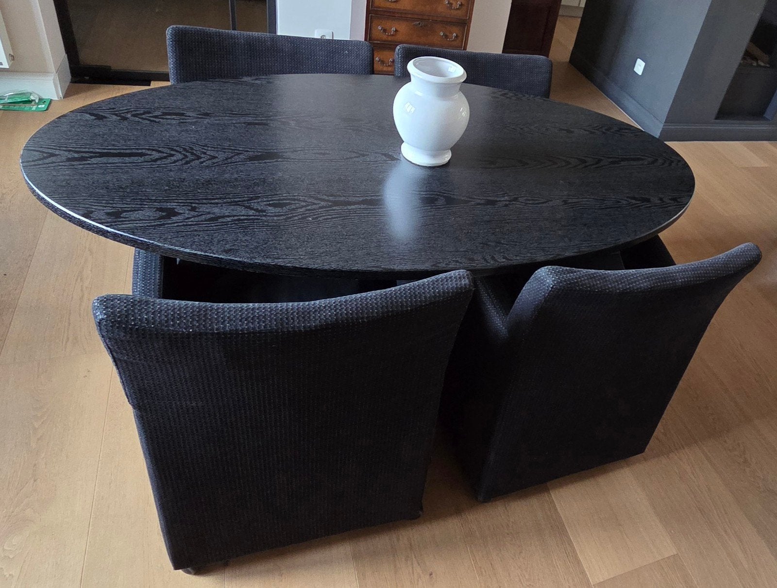 Table de salle à manger noire contemporaine 90 x 160 cm, Quatre personnes, 150 à 200 cm, Enlèvement ou Envoi, 50 à 100 cm