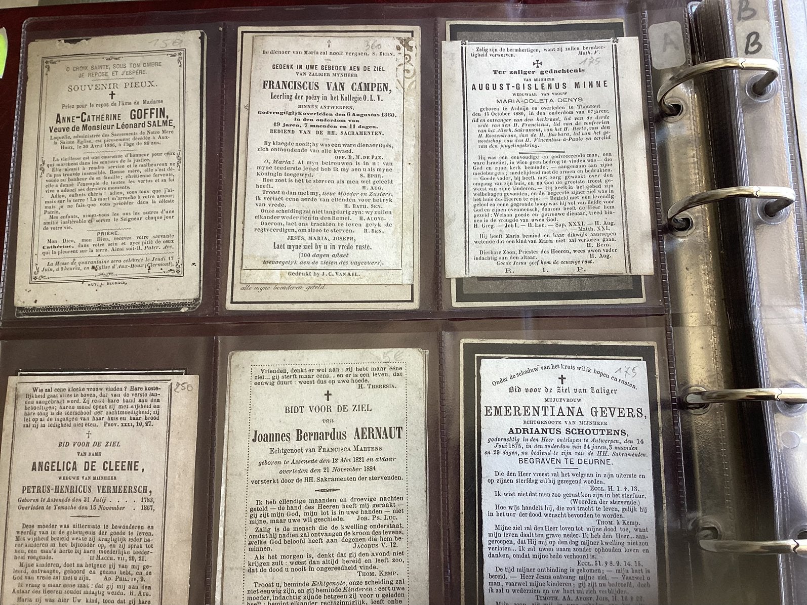 Belgische doodsprentjes meer 330 stuks overleden voor 1900., Verzamelen, Bidprentjes en Rouwkaarten, Rouwkaart, Ophalen of Verzenden