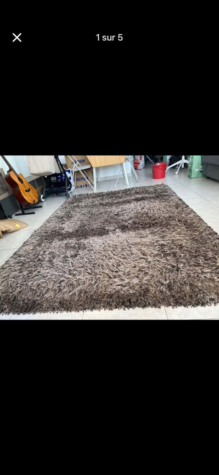 Tapis shaggy, Ophalen, Zo goed als nieuw, Beige