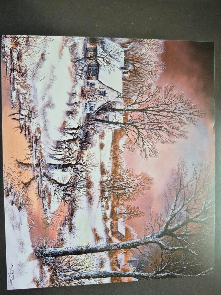 Lithografie Paul Boonaert, Winter in de Vlaamse Ardennen, Ophalen of Verzenden