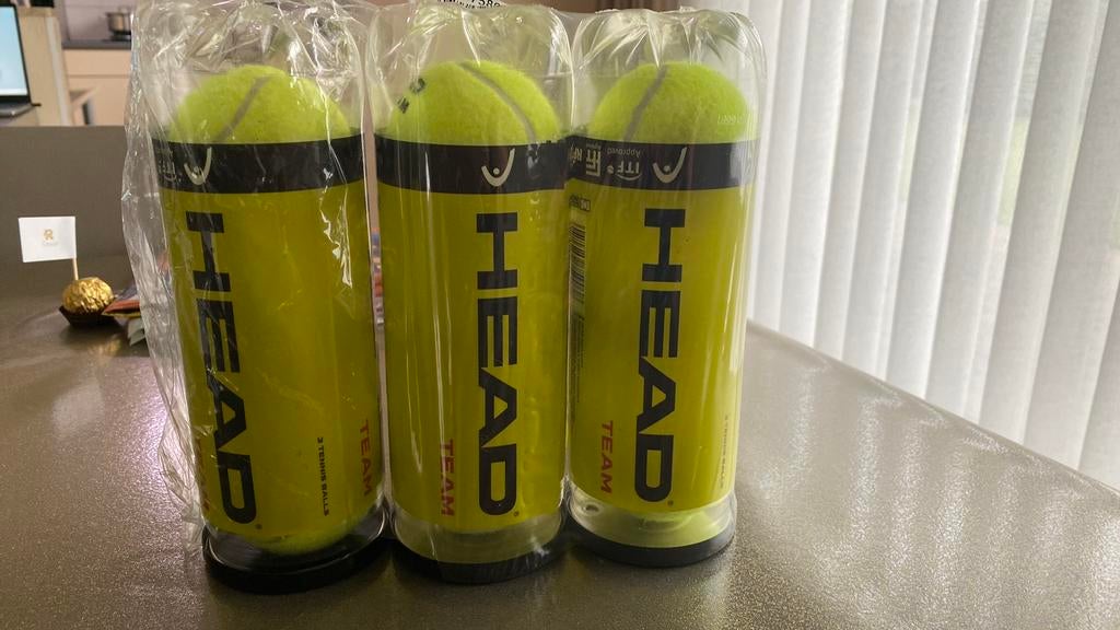 Nieuwe tennisballen van het merk Head Team, Sport en Fitness, Tennis, Ophalen, Nieuw, Ballen, Head
