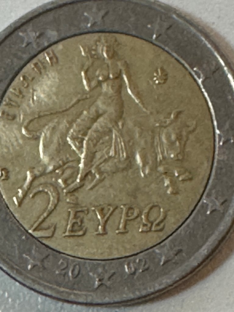 Grieks muntstuk 2€ met een s onderaan, Postzegels en Munten, Ophalen of Verzenden, Griekenland, 2 euro, Losse munt