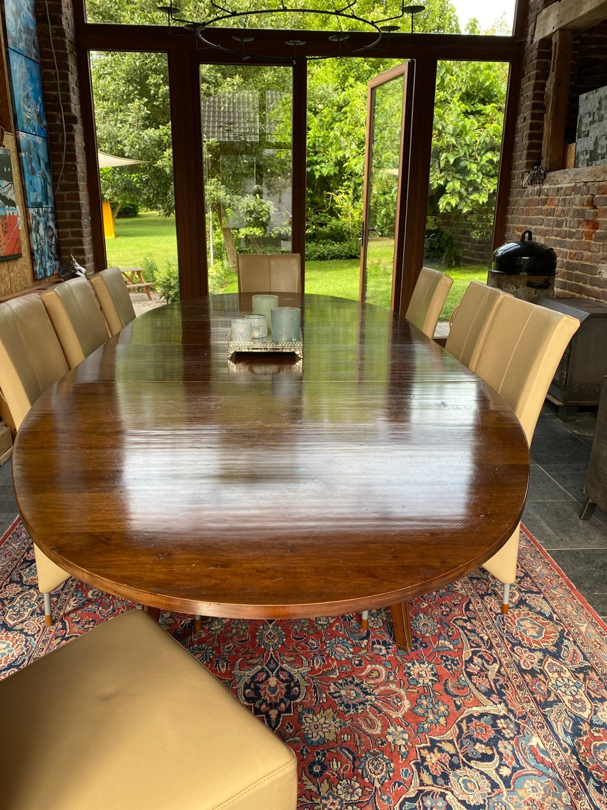 Ovale eettafel, Huis en Inrichting, Ophalen, Gebruikt, 100 tot 150 cm, Modern/klassiek.