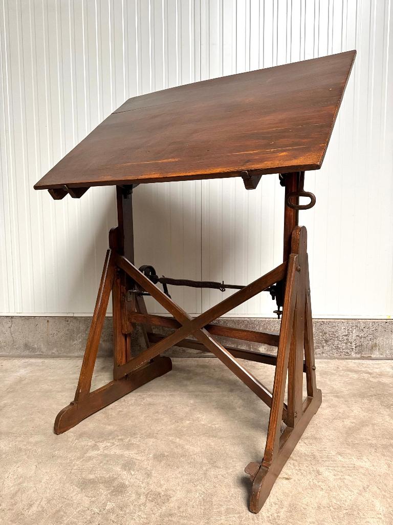 antieke TEKENTAFEL hoogte verstelbaar sta BUREAU stabureau, Hout, In hoogte verstelbaar, Antiek, Ophalen of Verzenden