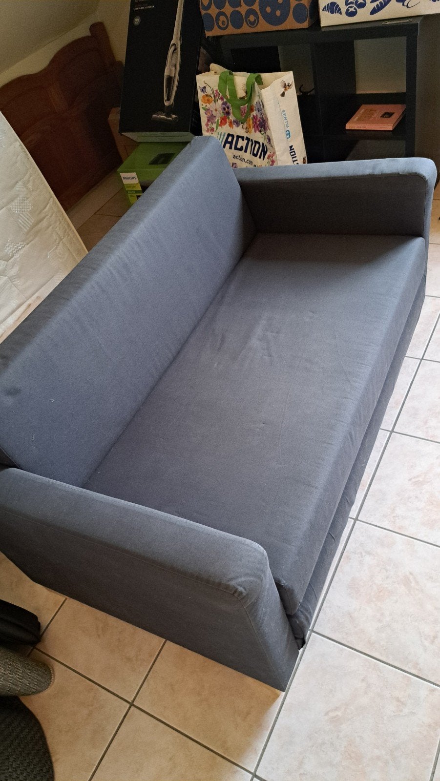 kotzetel / slaapbank / slaapzetel, Enlèvement, Bleu, 190 cm ou moins, 80 cm