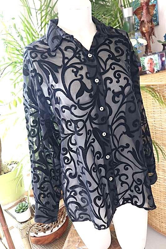 bijzonder transparante blouse vintage, Kleding | Dames, Maat 38/40 (M), Vintage Dressing, Zwart, Ophalen of Verzenden