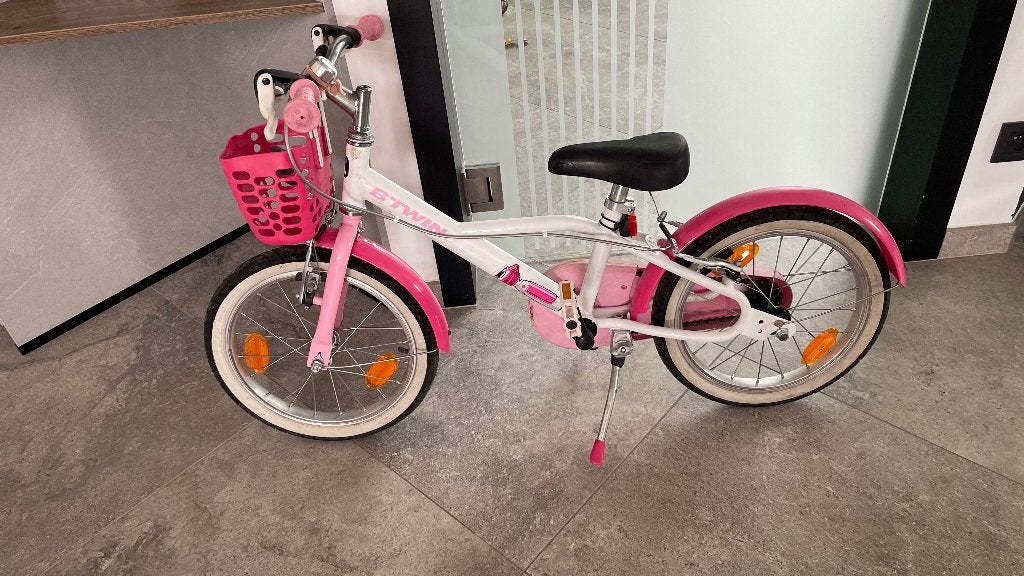 Velo BTWIN 500 fille 4-6 ans roue 16', B-Twin Decathlon, Frein sur jante, 16 à 20 pouces, Enlèvement