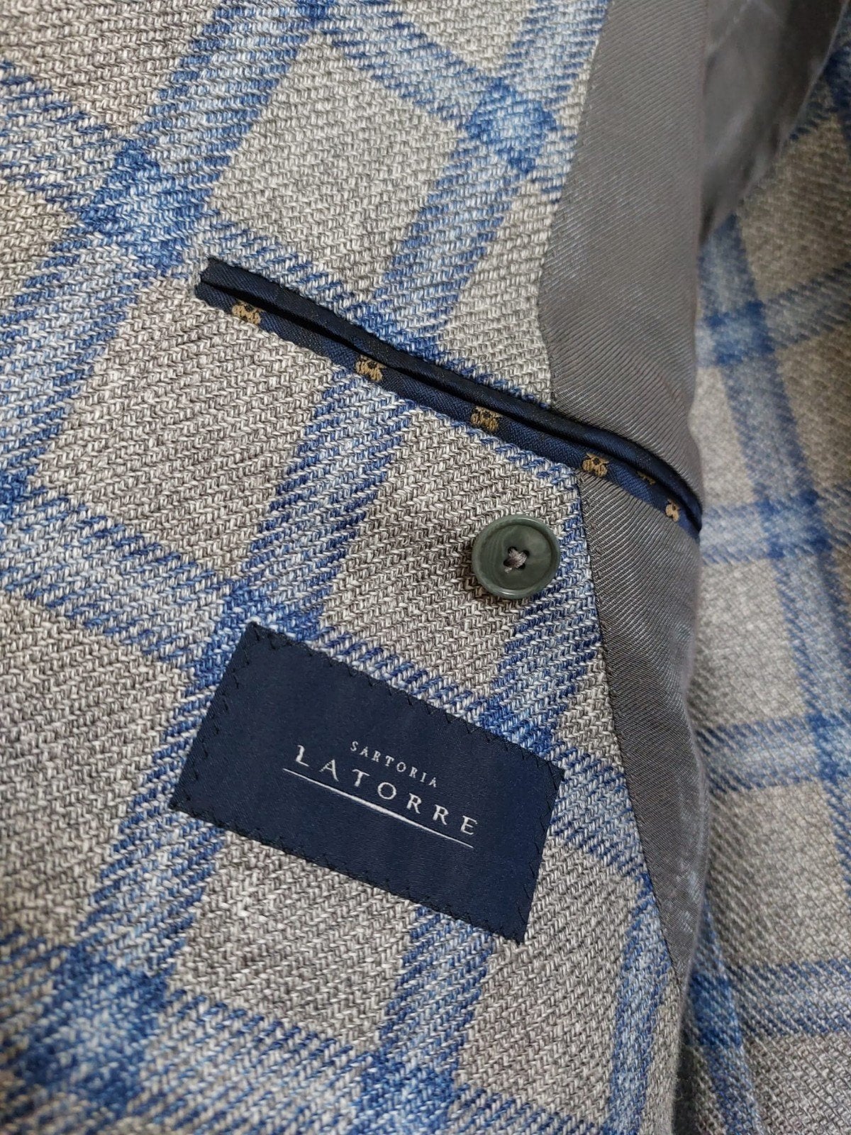 Blazer Sartoria Latorre — Taille 52 — Laine/Soie/Lin, Enlèvement ou Envoi, Sartoria Latorre, Multicolore, Taille 52/54 (L)