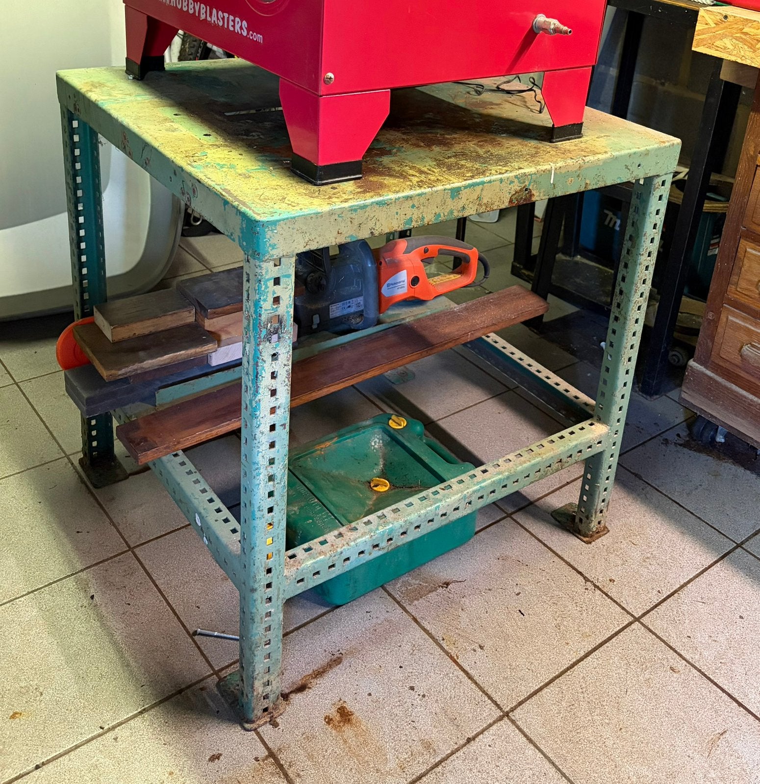 Etabli en acier, Enlèvement, Utilisé, 70 à 120 cm