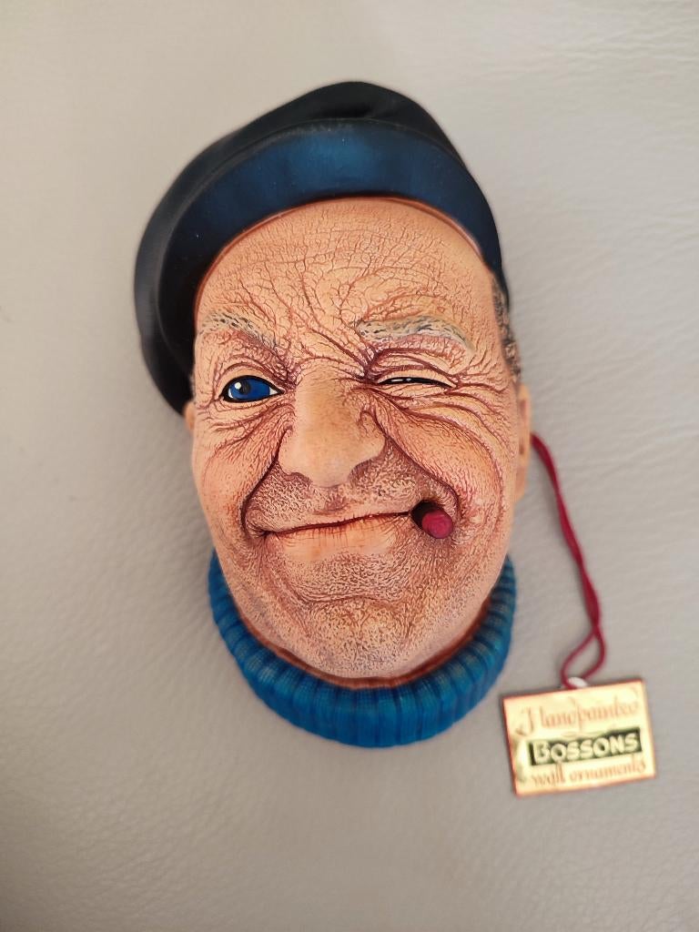 Bossons Boatman Chalkware Head, Sailor. Marin. Estampillé, Collections, Statues & Figurines, Comme neuf, Humain, Enlèvement ou Envoi