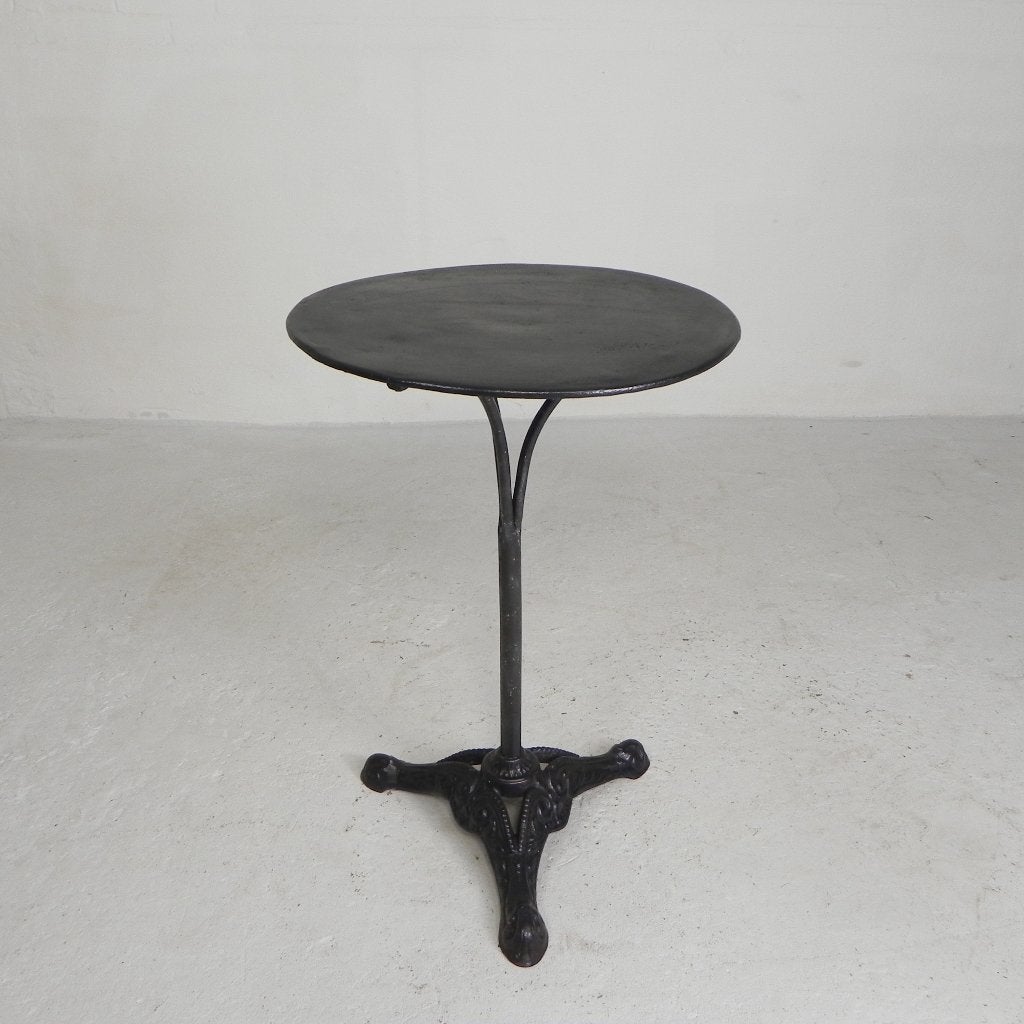 Bistrotafel met gietijzeren poot en stalen blad, jaren 30, Antiquités & Art, Antiquités | Meubles | Tables, Enlèvement ou Envoi