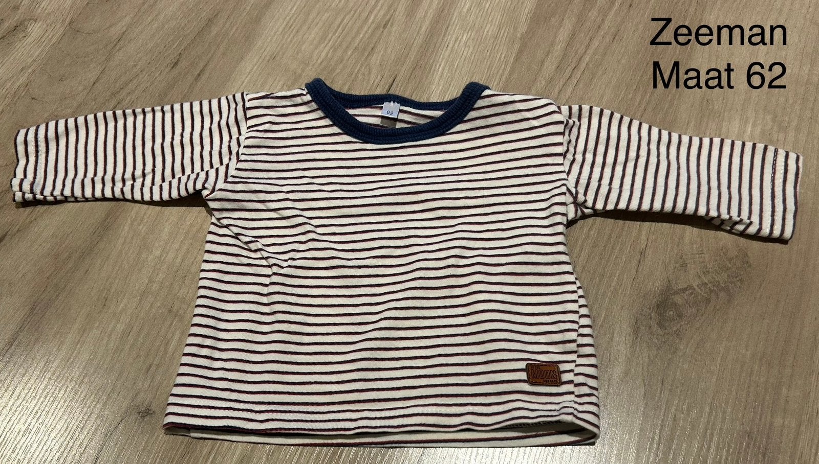 Gestreepte longsleeve (Zeeman, maat 62), Ophalen of Verzenden, Zo goed als nieuw, Shirtje of Longsleeve