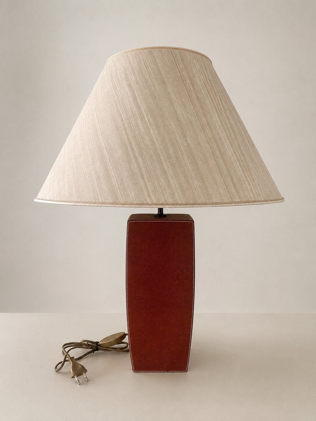 Vintage Bellino Lighting tafellamp – leder – type 1020/L, Beige, Ophalen, Zo goed als nieuw, Vintage